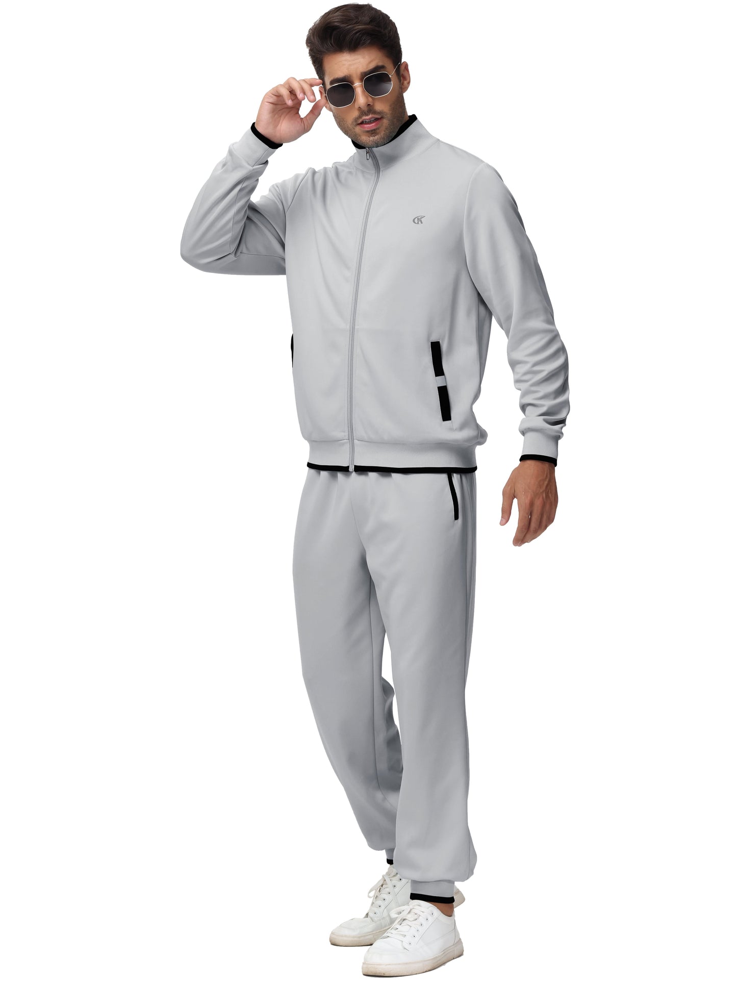 Men'S Tracksuits Sweatsuits for Men Set Track Suits 2 Piece Casual Athletic Jogging Warm up Full Zip Sweat Suits Darkgrey M