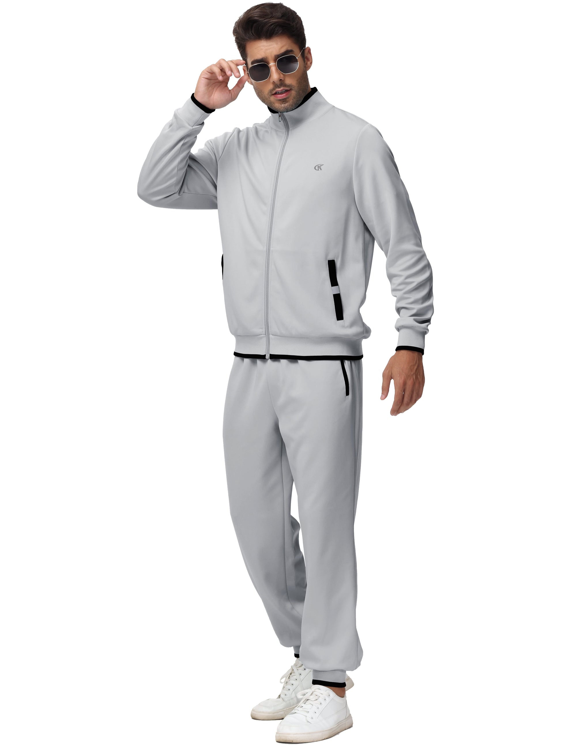 Men'S Tracksuits Sweatsuits for Men Set Track Suits 2 Piece Casual Athletic Jogging Warm up Full Zip Sweat Suits Darkgrey M