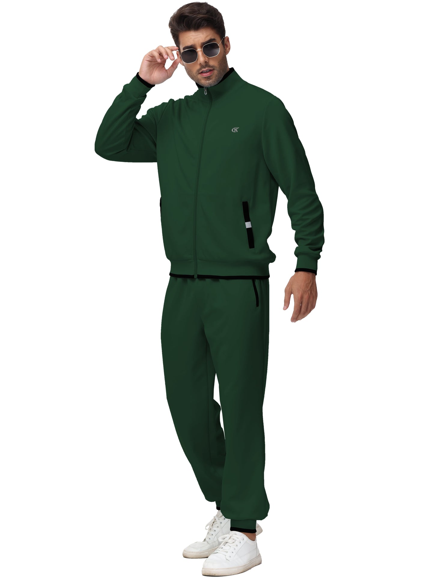 Men'S Tracksuits Sweatsuits for Men Set Track Suits 2 Piece Casual Athletic Jogging Warm up Full Zip Sweat Suits Armygreen XL