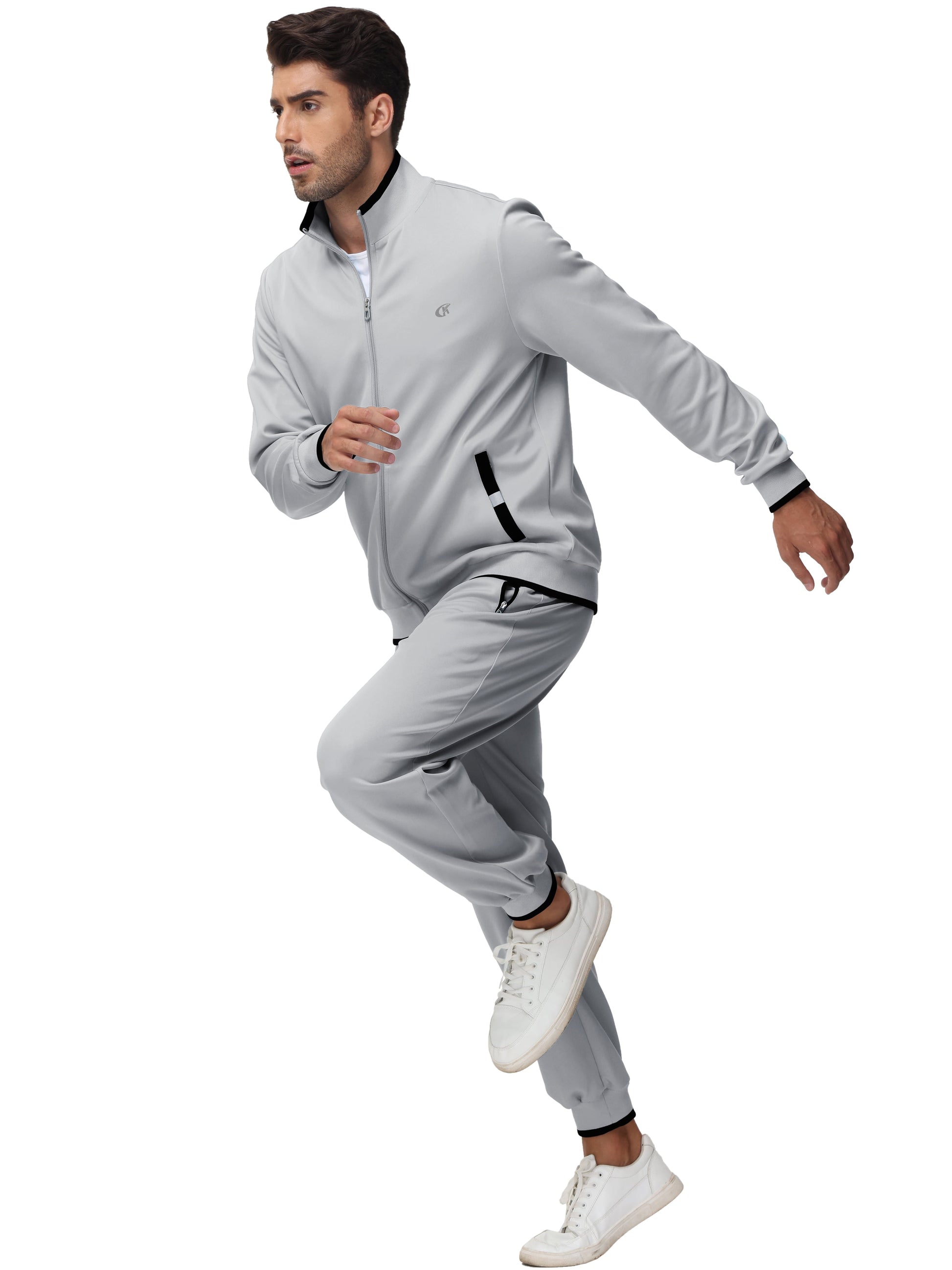 Men'S Tracksuits Sweatsuits for Men Set Track Suits 2 Piece Casual Athletic Jogging Warm up Full Zip Sweat Suits Darkgrey M