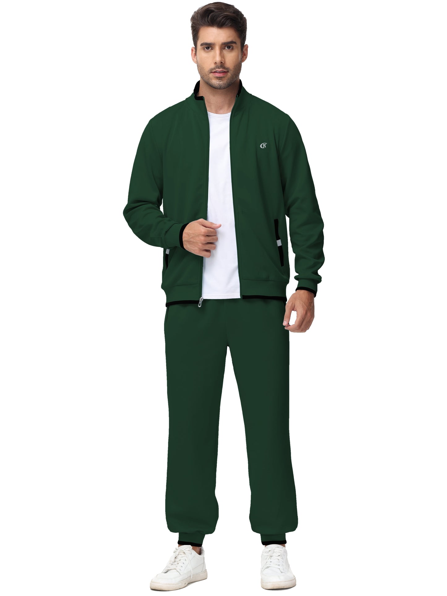 Men'S Tracksuits Sweatsuits for Men Set Track Suits 2 Piece Casual Athletic Jogging Warm up Full Zip Sweat Suits Armygreen XL