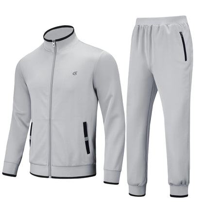 Men'S Tracksuits Sweatsuits for Men Set Track Suits 2 Piece Casual Athletic Jogging Warm up Full Zip Sweat Suits Darkgrey M